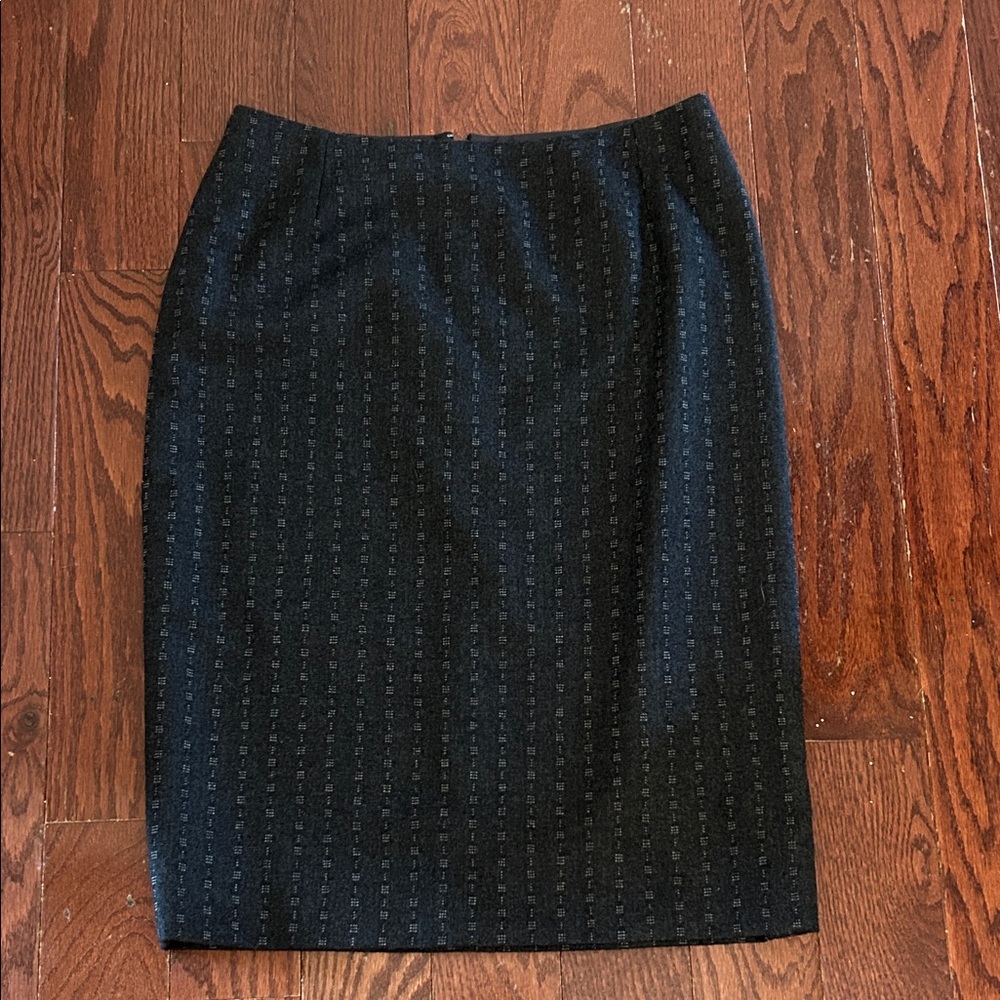 Versace Black Textured Pencil Skirt